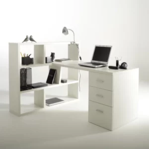 meilleur bureau d'angle bois et blanc